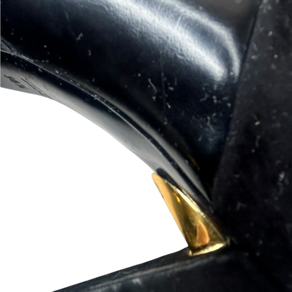 Gucci black leather and suede platform ankle shoe bootie size 8.5 38.5 Back Zip - Picture 9 of 11